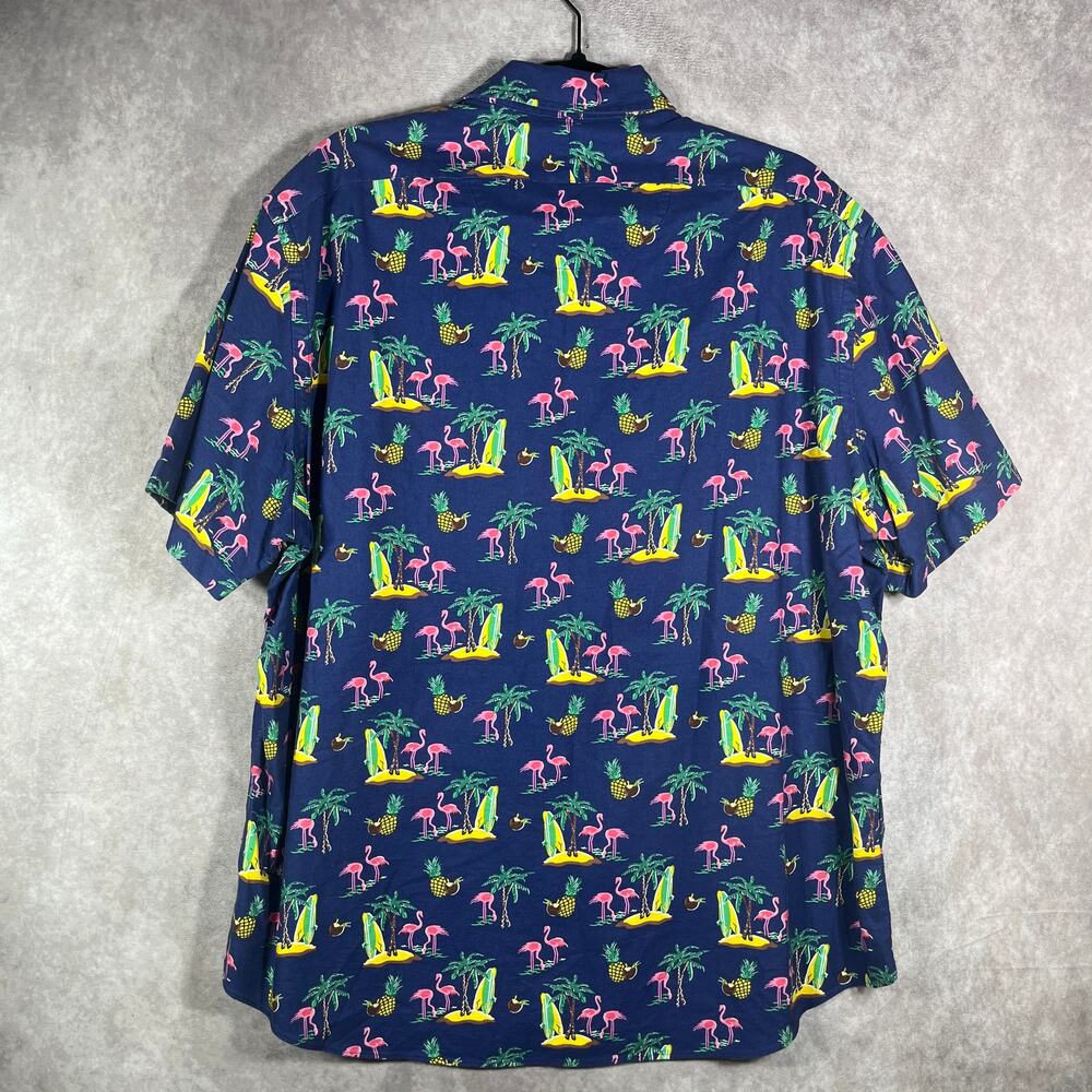 Ralph Lauren Shirt Mens XL Blue Flamingo Island Print Classic Fit Beach Tropical - Picture 4 of 9